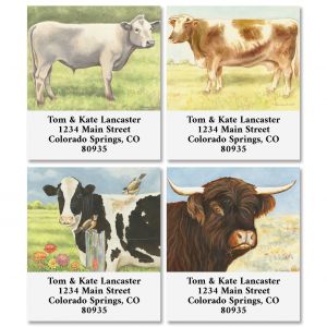 Farmhouse Cows Select Address Labels (4 Designs)