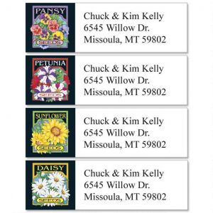 Seed Packet Florals Classic Address Labels  (4 Designs)