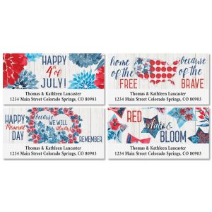 Patriotic Bloom Deluxe Address Labels (4 Designs)