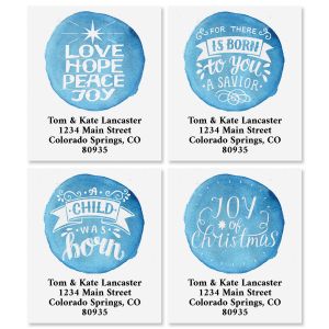 Blue Christmas Select Address Labels (4 Designs)