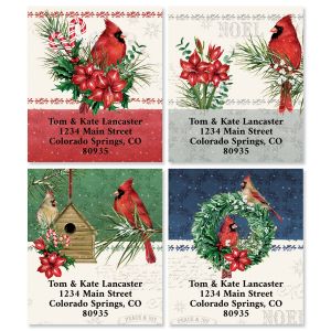Cardinal Holiday Greeting Select Address Labels (4 Designs)