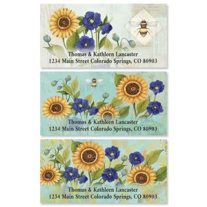 Sunflowers and Violets Deluxe Address Labels (3 Designs)