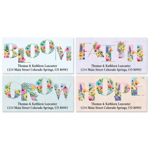 Floral Words Deluxe Address Labels (4 Designs)