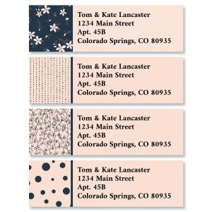 Navy & Pink Classic Address Labels (4 Designs)