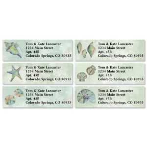 Sea Glass Shells Classic Address Labels (6 Designs)