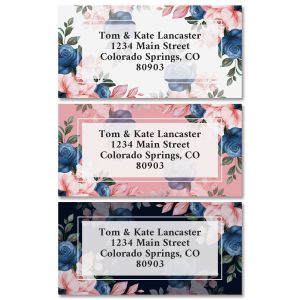 Navy Roses Border Address Labels (3 Designs)