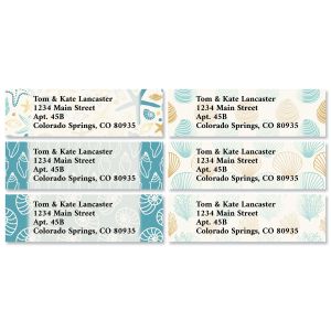 Seamless Seashells Classic Address Labels (6 Designs)