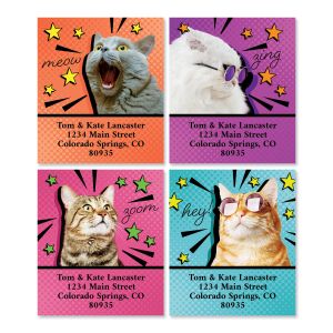 Retro Cat Select Address Labels (4 Designs)