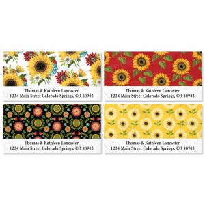Sunflower Charm Deluxe Address Labels (4 Designs)