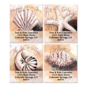 Neutral Sea Shells Select Address Labels (4 Designs)