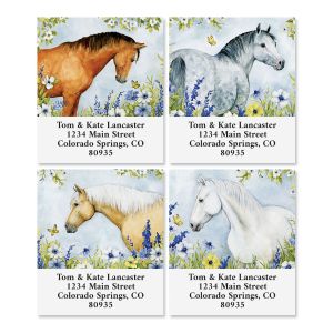 Horses Floral Select Address Labels (4 Designs)