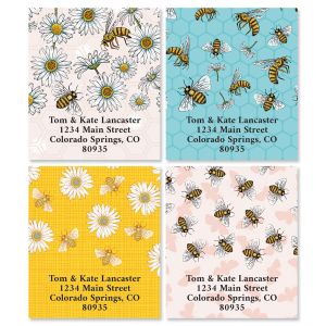 Bee Pattern Select Address Labels (4 Designs)