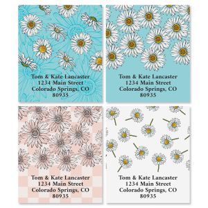 Daisy Pattern Select Address Labels (4 Designs)