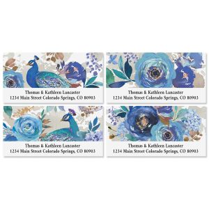 Blue Peacock Deluxe Address Labels (4 Designs)