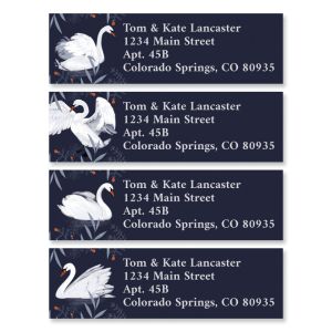 Elegant Swans Classic Address Labels (4 Designs)