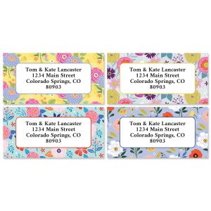 Chic Blossom Border Address Labels (4 Designs)