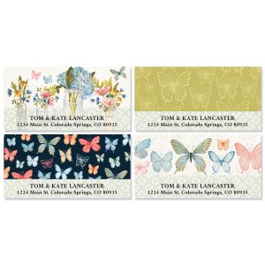 Mason Jar Florals & Butterflies Deluxe Address Labels (4 Designs)