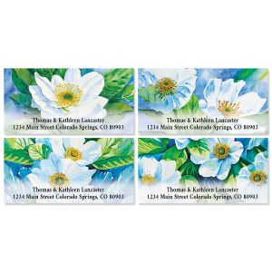 White Flowers Deluxe Address Labels (4 Designs)