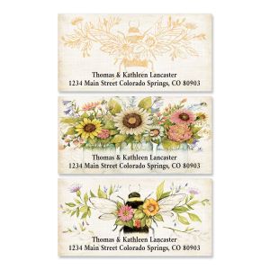 Bee Spring Florals Deluxe Address Labels (3 Designs)