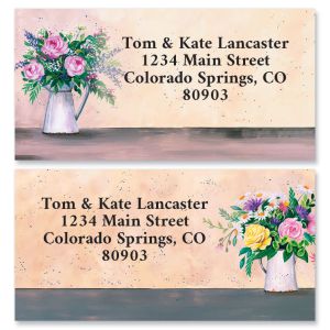 White Pitcher Floral Deluxe Address Labels (2 Designs)