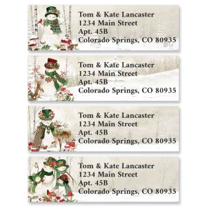 Woodland Snowman Classic Address Labels (4 Designs)