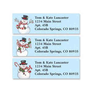 Red & White Snowman Classic Address Labels (3 Designs)