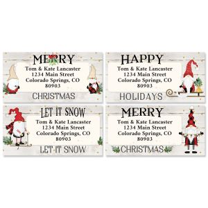 Gnomes for Christmas Border Address Labels (4 Designs)