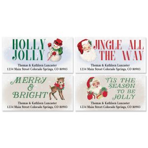 Christmas Retro Deluxe Address Labels (4 Designs)