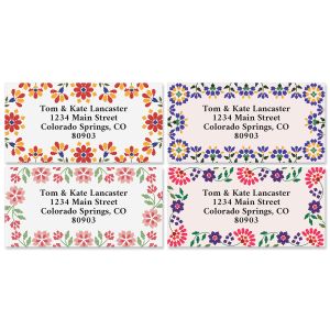 Crochet Florals Border Address Labels (4 Designs)