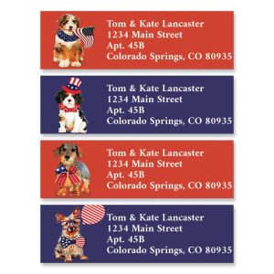 Patriotic Pups Classic Address Labels