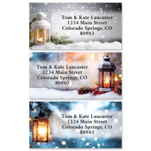 Christmas Lantern Border Return Address Labels (3 Designs)