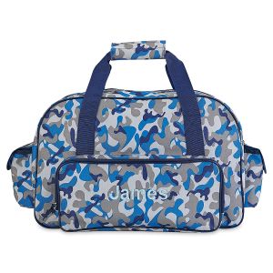 Blue Camo Duffel Bag