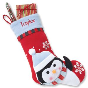 Personalized 3D Christmas Stockings-Penguin-Z812409