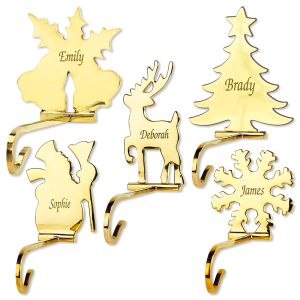 Sleigh Solid Brass Stocking Holder