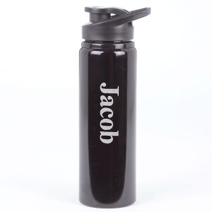 Personalized Black Aluminum Water Bottle