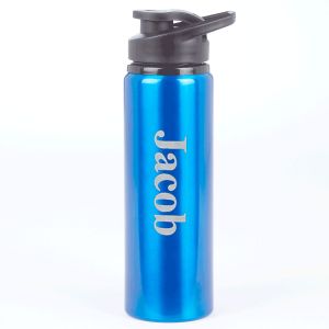 Personalized Blue Aluminum Water Bottle