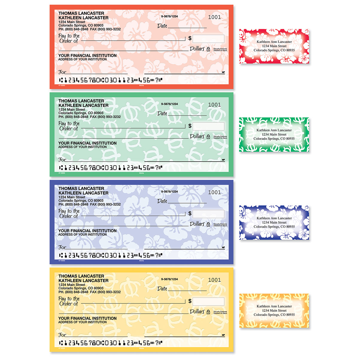 Aloha Single Checks With Matching Address Labels | Current Catalog