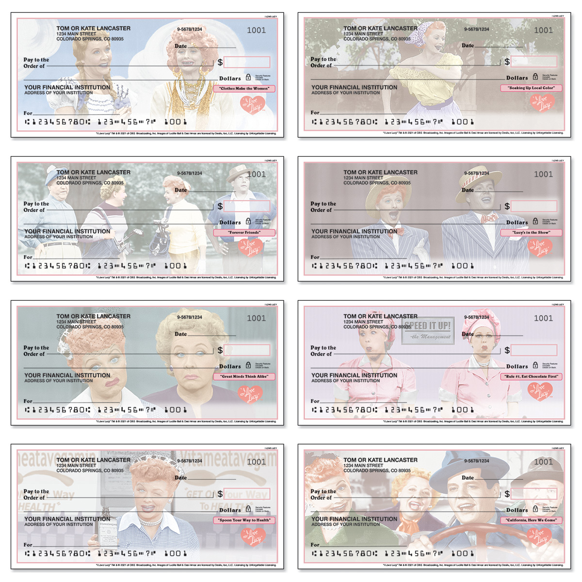 I Love Lucy Checks Current Catalog