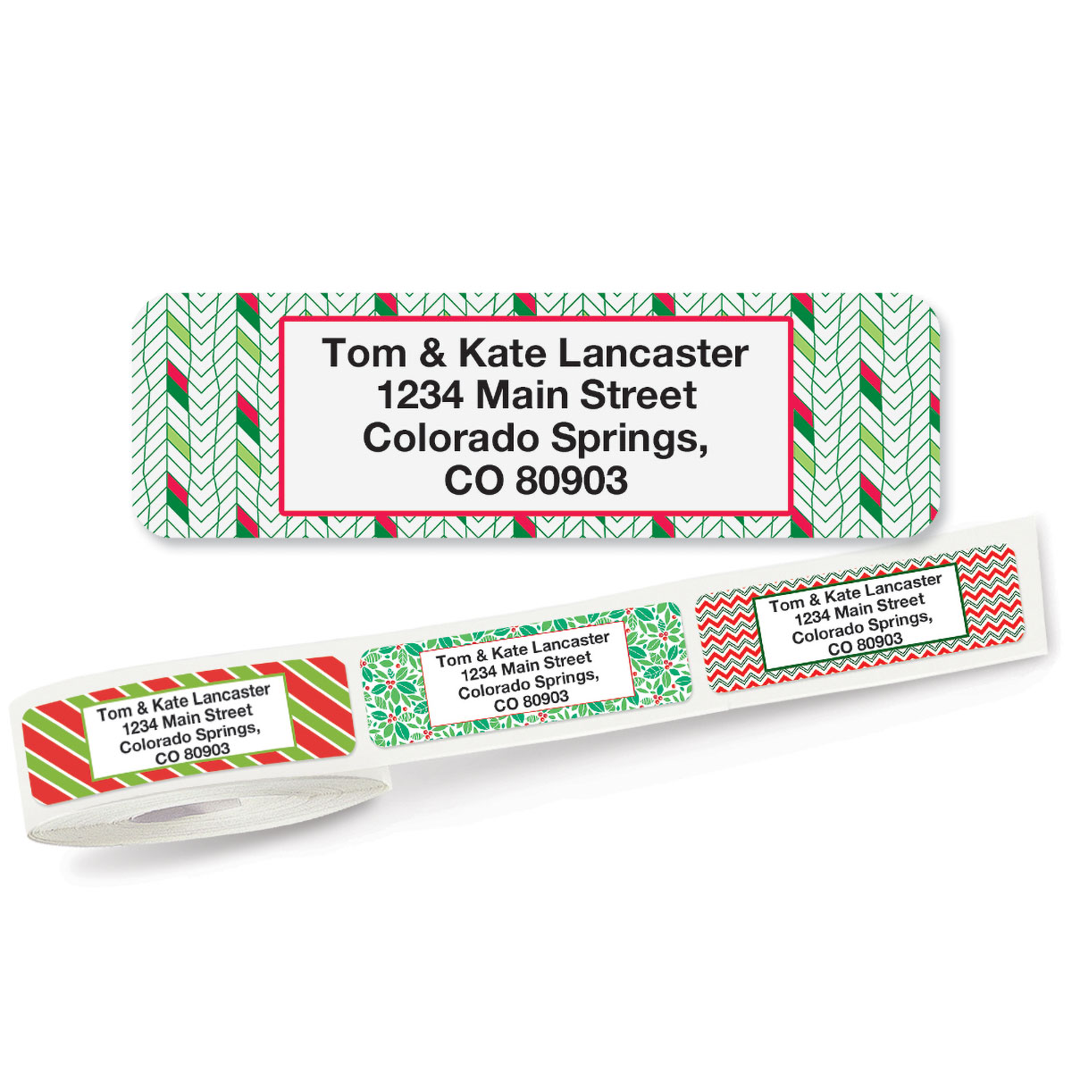Christmas Festive Rolled Address Labels - Roll of 500 | Current Catalog
