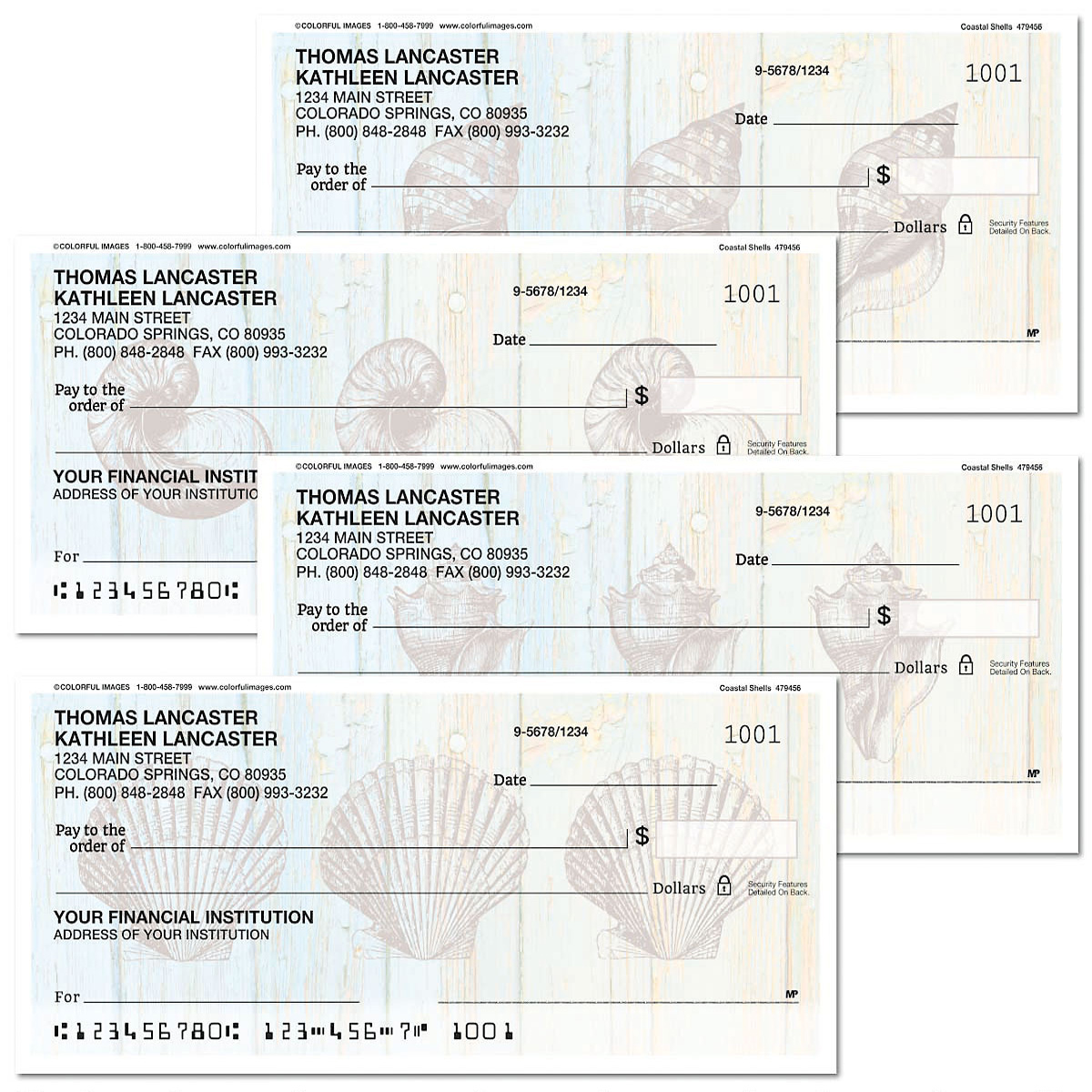 Coastal Shells Checks Current Catalog