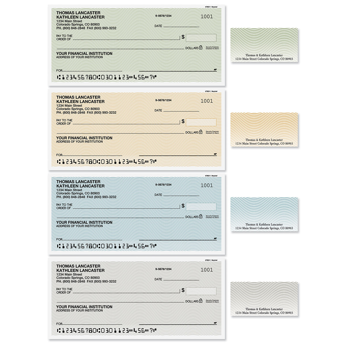 Neutral Single Checks With Matching Address Labels Current Catalog