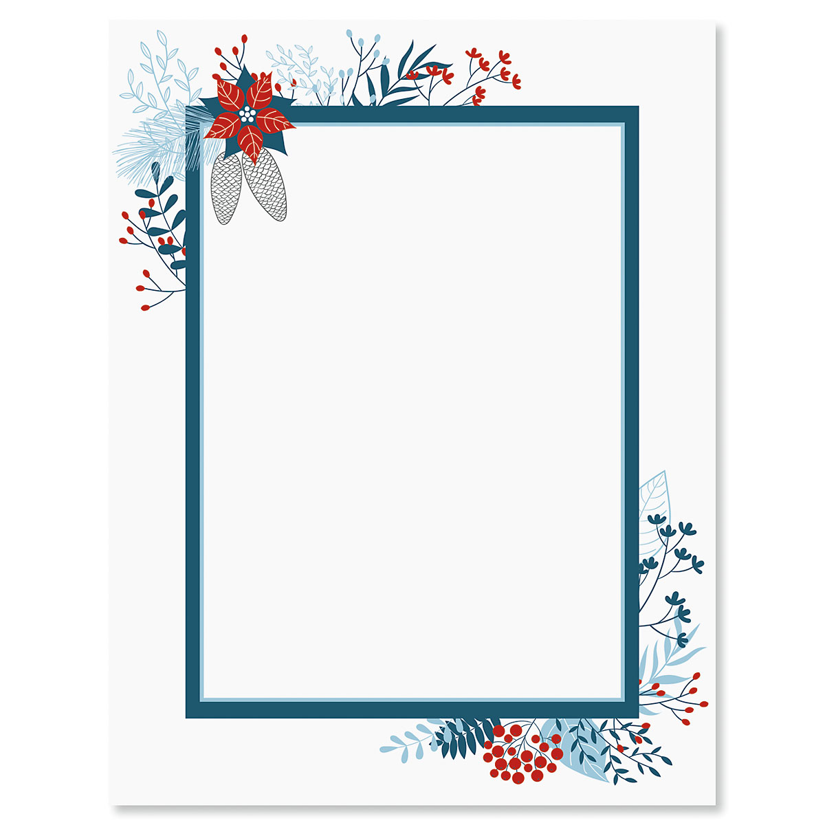 Blue Holiday Flourish Christmas Letter Papers | Current Catalog