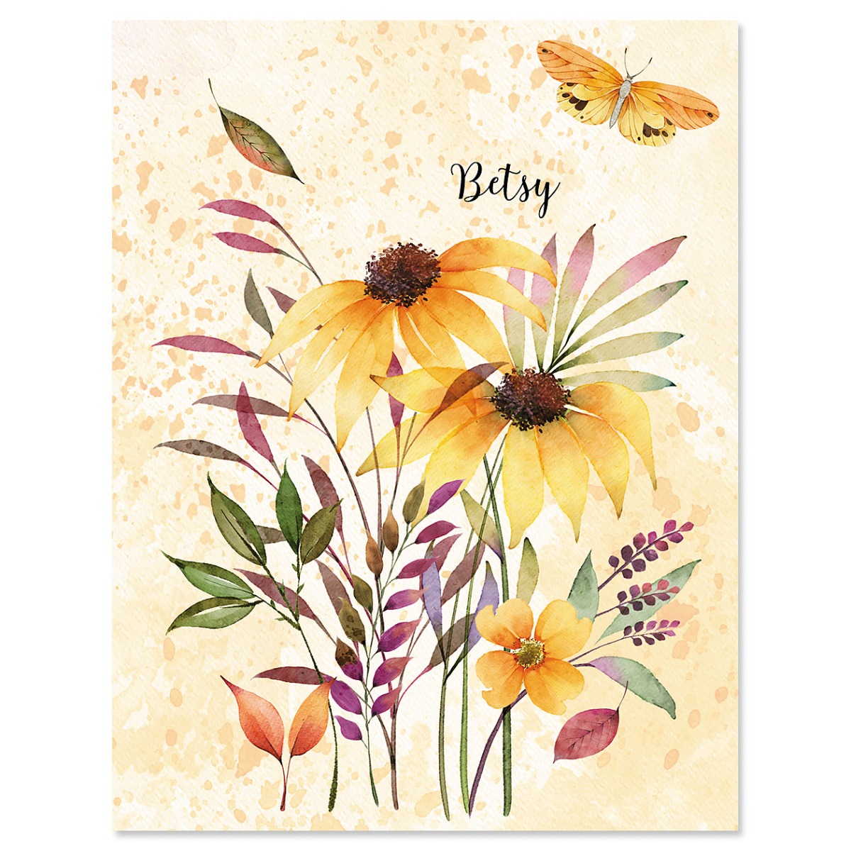 Autumn Flourish Personalized Note Cards | Current Catalog