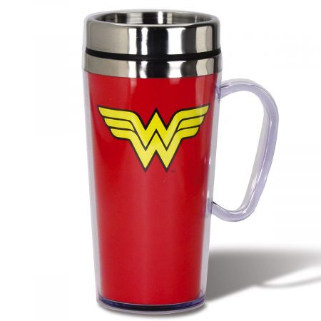 Wonder Woman Superhero Logo Travel Mug