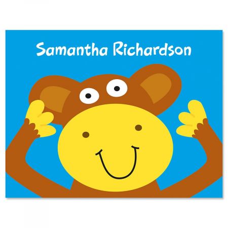Monkey Kids Personalized Note Cards