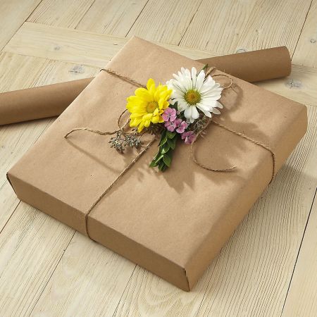 Red Plain Kraft Jumbo Roll Gift Wrap 72 sq ft.