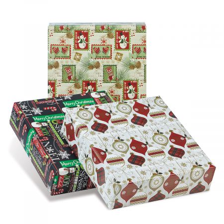 Woodland Collection Jumbo Rolled Christmas Wrapping Paper Set
