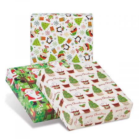 Green Collection Jumbo Rolled Christmas Wrapping Paper Set
