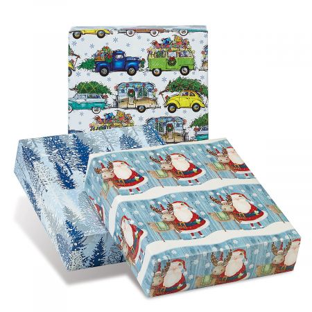 Blue Collection Jumbo Rolled Christmas Wrapping Paper Set