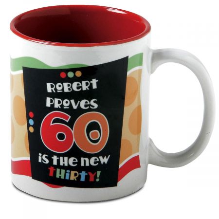 60th Birthday Novelty PERSONALISED Fun Ceramic Mug & Glossy Coaster Gift